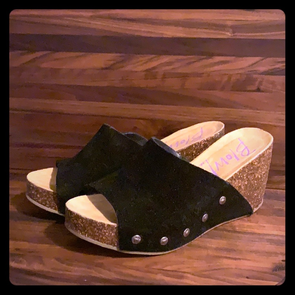 Blowfish Black Suede Wedge